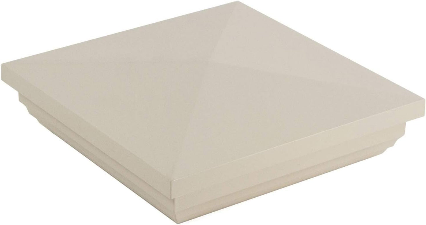 5" x 5" Square New England Post Cap/Tan (Almond) (2 Pack)
