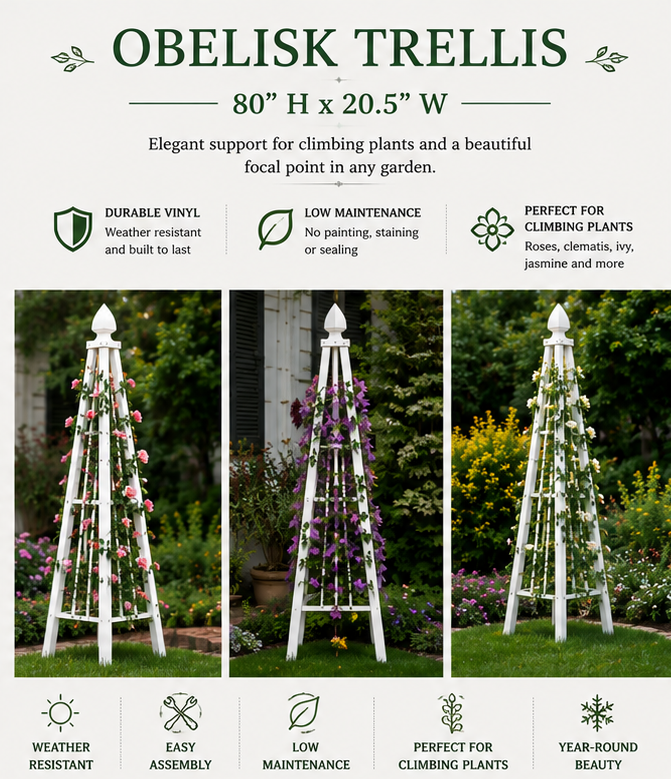 Obelisk Trellis – 80" H x 20.5"